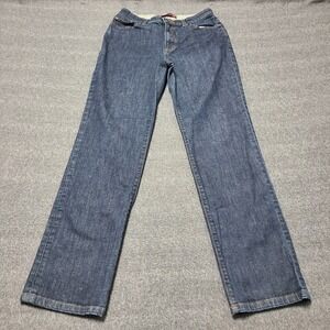 IZOD Womens Jeans Straight Leg Dark‎ Wash Stretch Denim Size 10